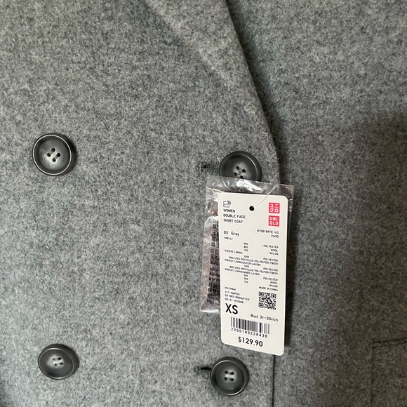 NWT Uniqlo wool short coat Sz XS - Picture 3 of 4